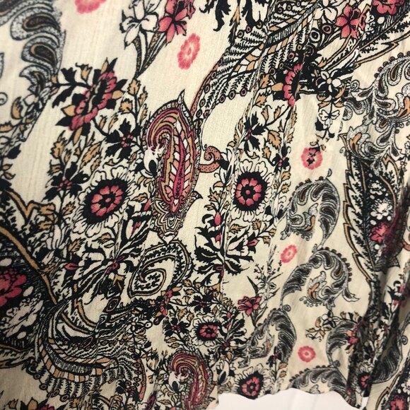 Free People Y2K Babydoll Boho Floral Paisley Ruffle Sleeveless Tunic Top Size XS - Picture 5 of 7